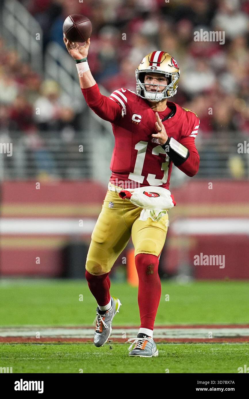 Purdy Nfl San Francisco 49ers quarterback Brock Purdy passes against the Carolina ...