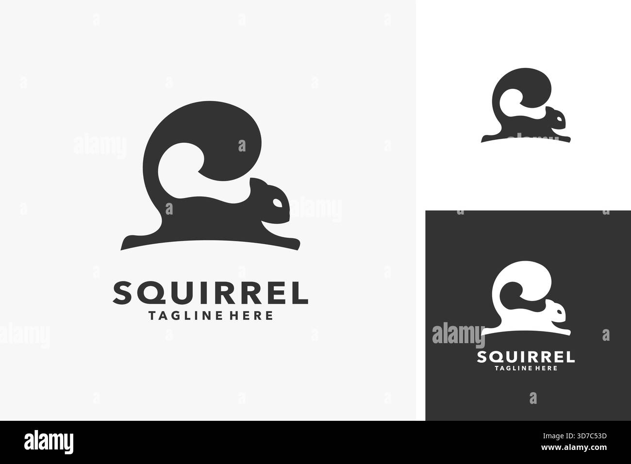 Jumping squirrel animal logo design Stock Vector