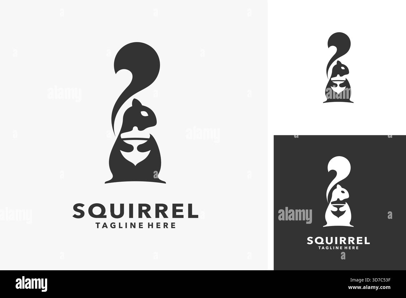 Squirrel animal logo design Stock Vector