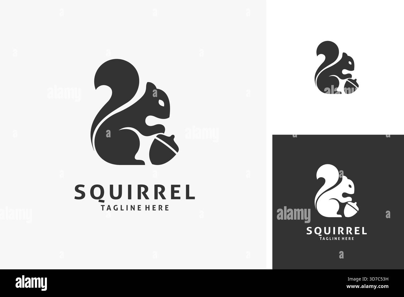 Squirrel animal logo design Stock Vector