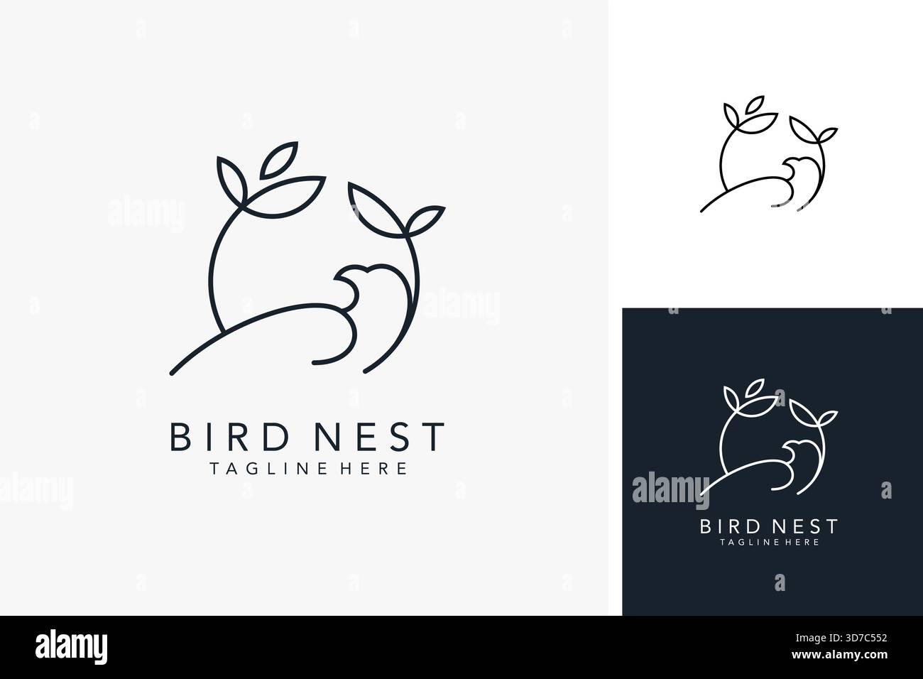 Bird nest logo design Stock Vector