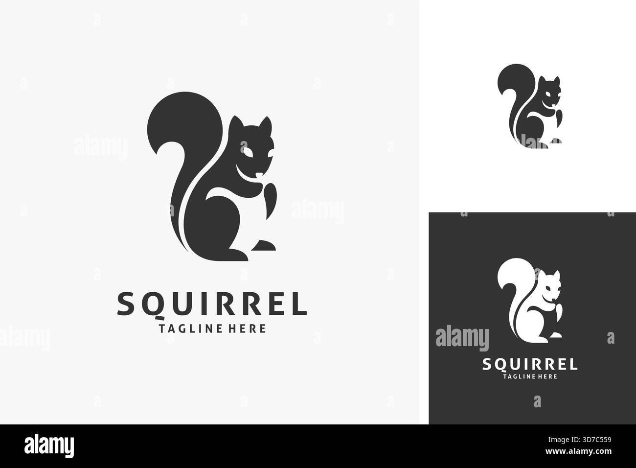 Squirrel animal logo design Stock Vector
