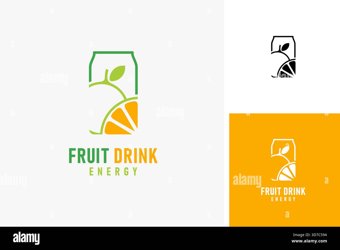 Fruit energy drink logo symbol icon design Stock Vector