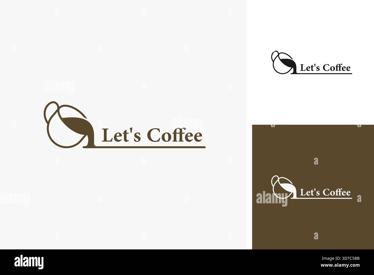 Let's have coffee logo design Stock Vector