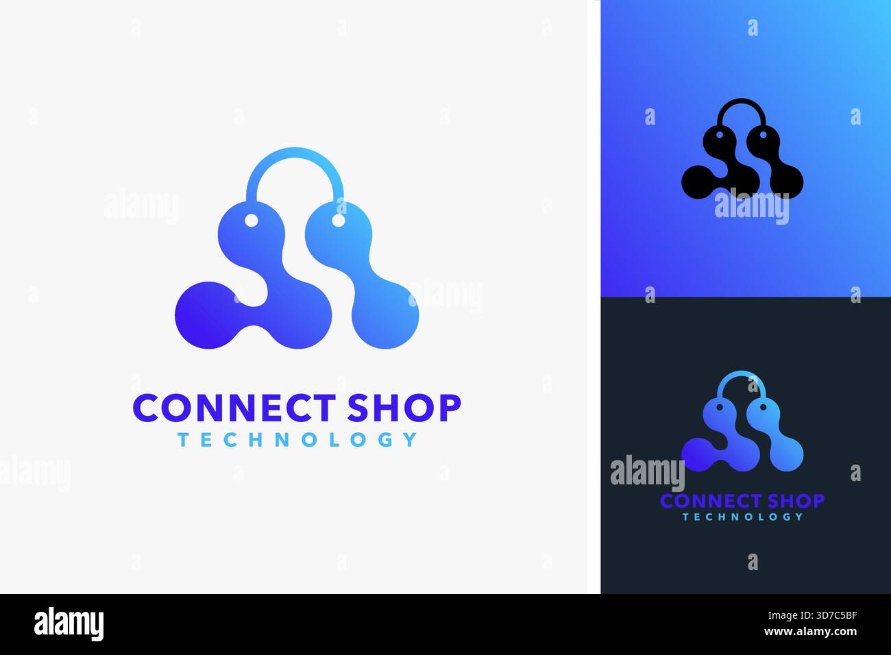 Connect shop logo design Stock Vector