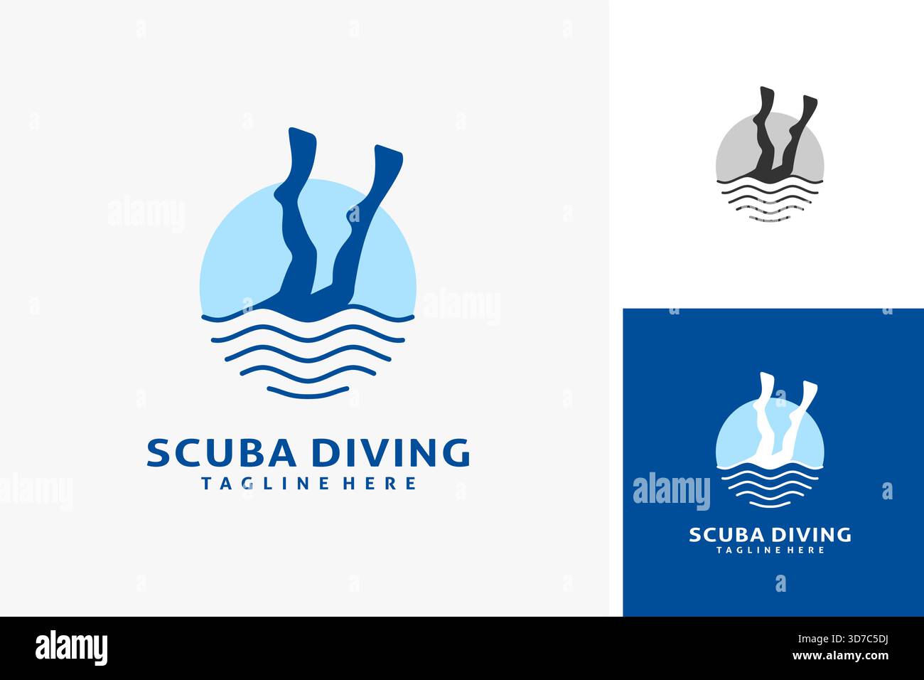 Scuba diving logo design Stock Vector