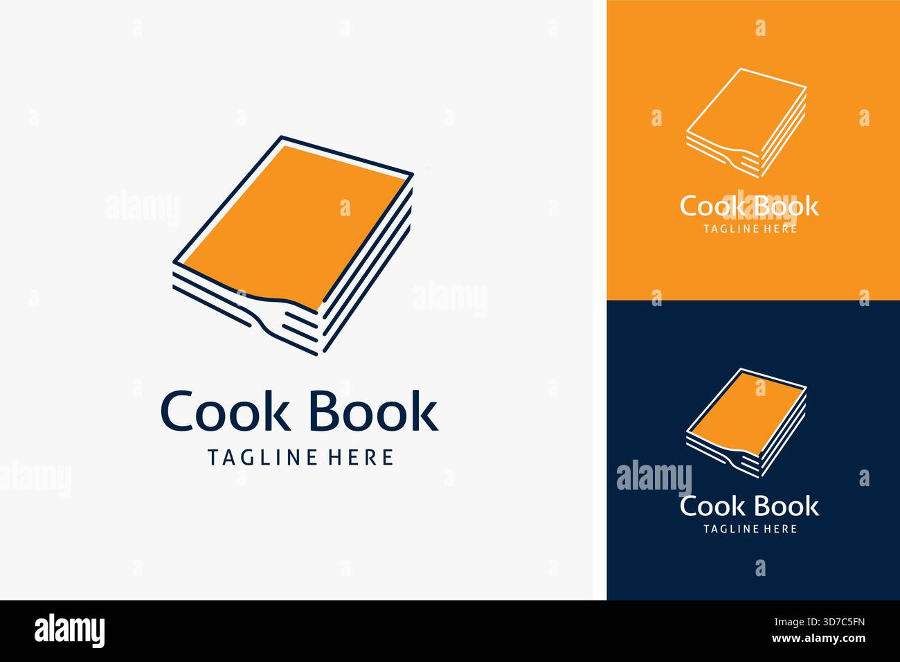 Book and fork for cook book logo design Stock Vector