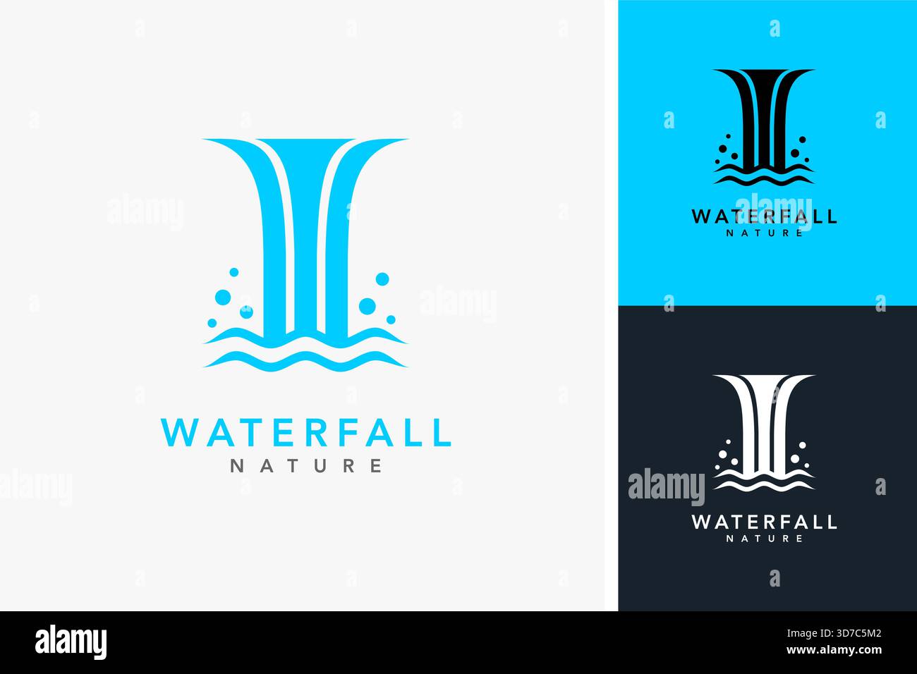 Waterfall logo design Stock Vector