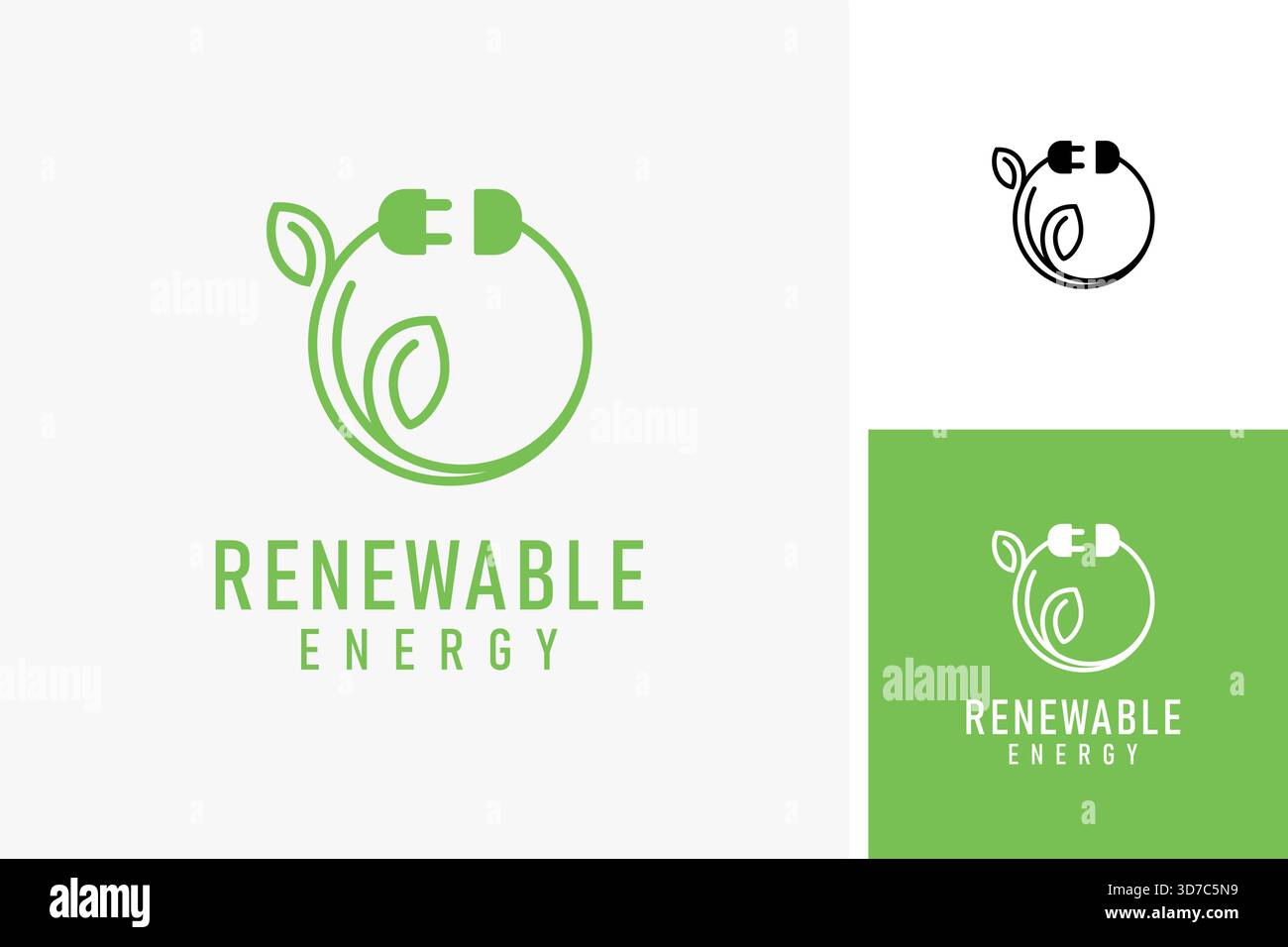 Renewable energy logo symbol icon design Stock Vector