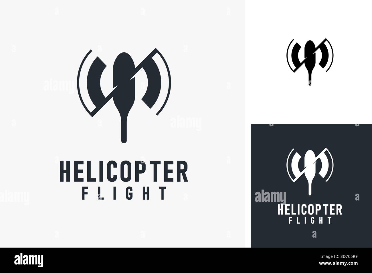 Simple helicopter logo symbol icon design Stock Vector