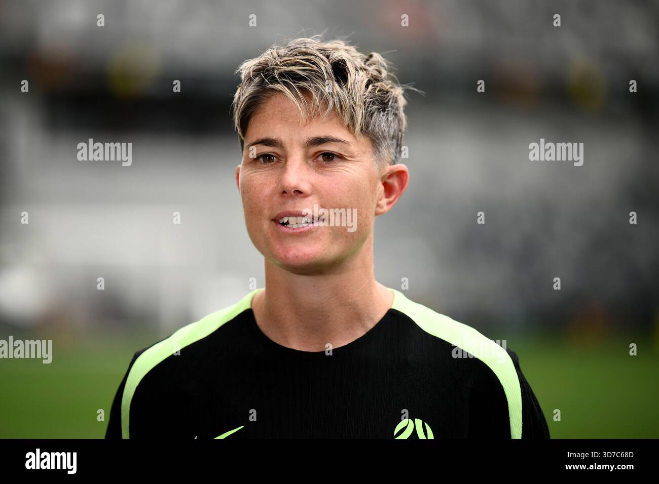 Michelle Heyman speaks to media during a Matildas media opportunity at ...