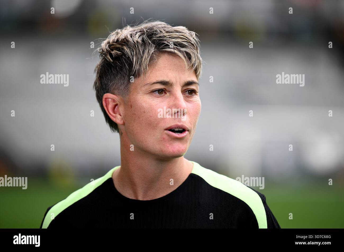 Michelle Heyman speaks to media during a Matildas media opportunity at ...