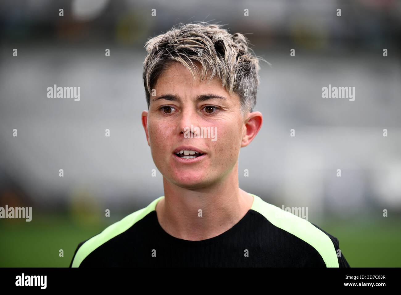 Michelle Heyman speaks to media during a Matildas media opportunity at ...