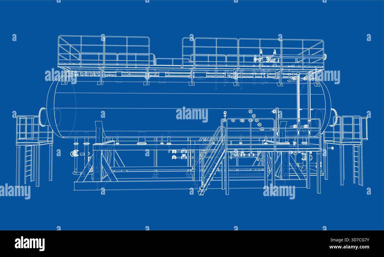 Industrial Tank Blueprint. Vector Stock Vector Image & Art - Alamy