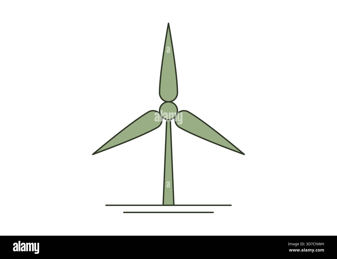 Wind power plant icon, flat vector illustration Stock Vector Image ...