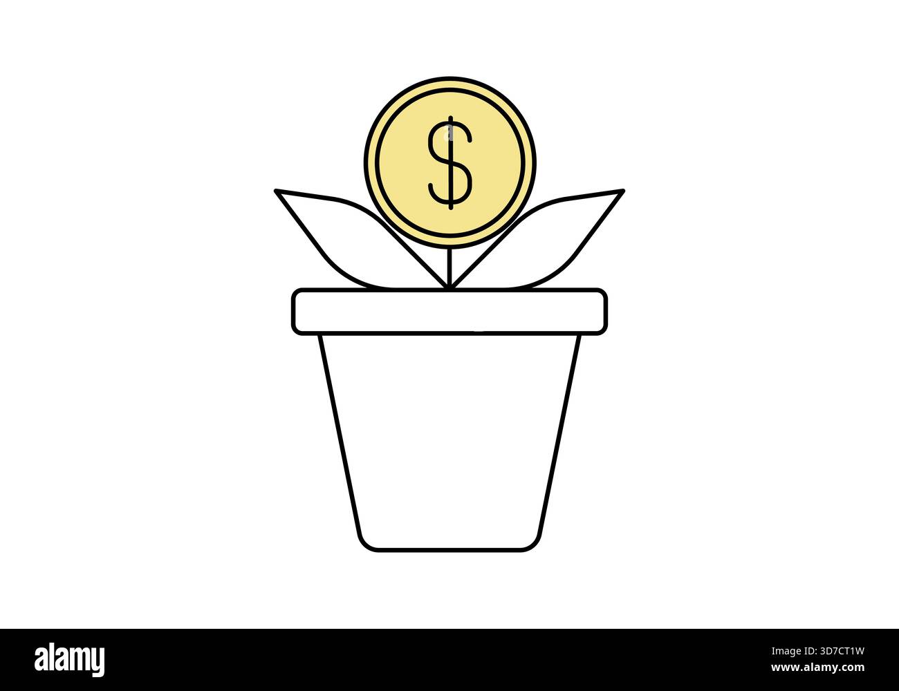Money plant icon, vector illustration. Stock Vector