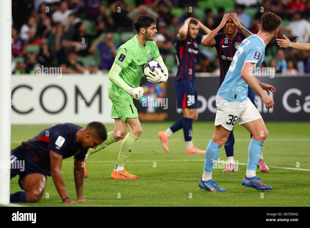 Patrick Beach of Melbourne City saves an attempt at goal during the AFC ...