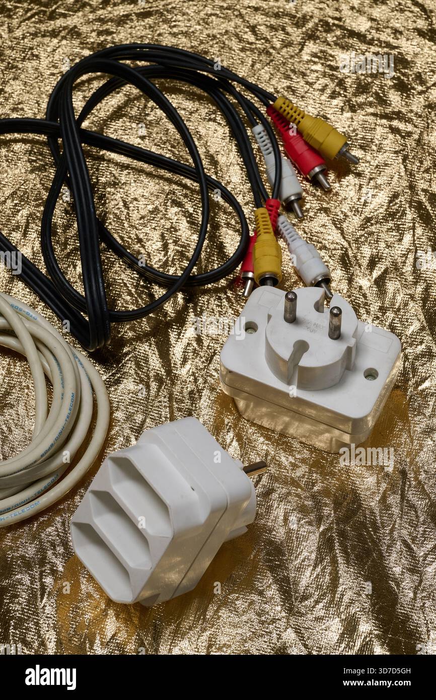 electrical and electronic cable  components Stock Photo