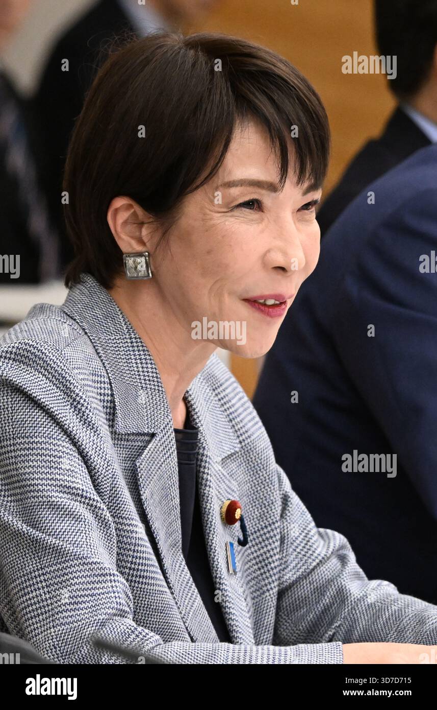 Japanese Rime Minister Japanese Prime Minister Sanae Takaichi attends an exchange of views ...