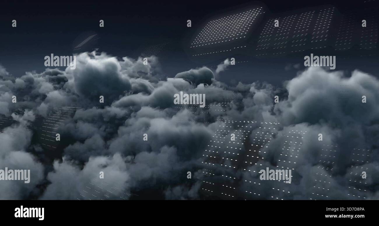 Array Glow Glowing central clouds revealing grid of lit arrays within dense night ...