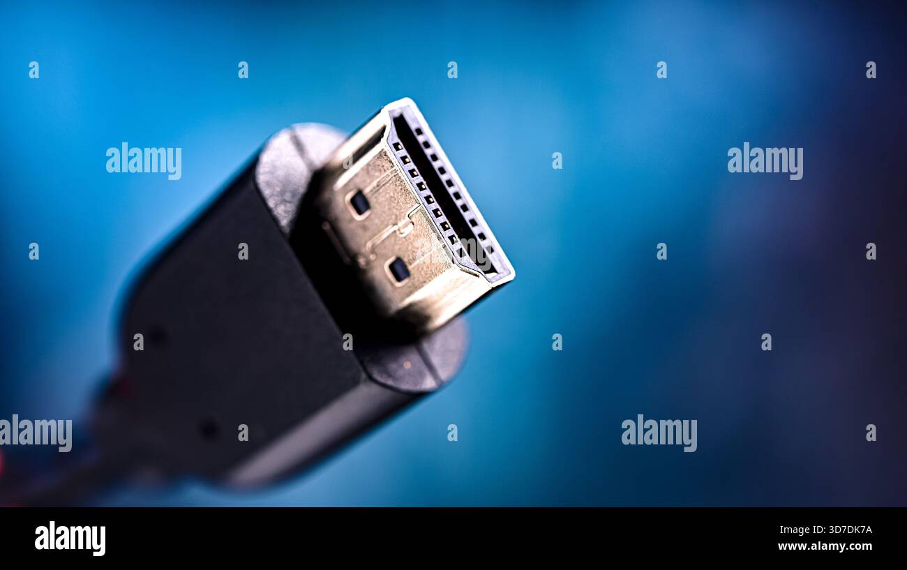 Male HDMI type A connector for transmitting video data Stock Photo