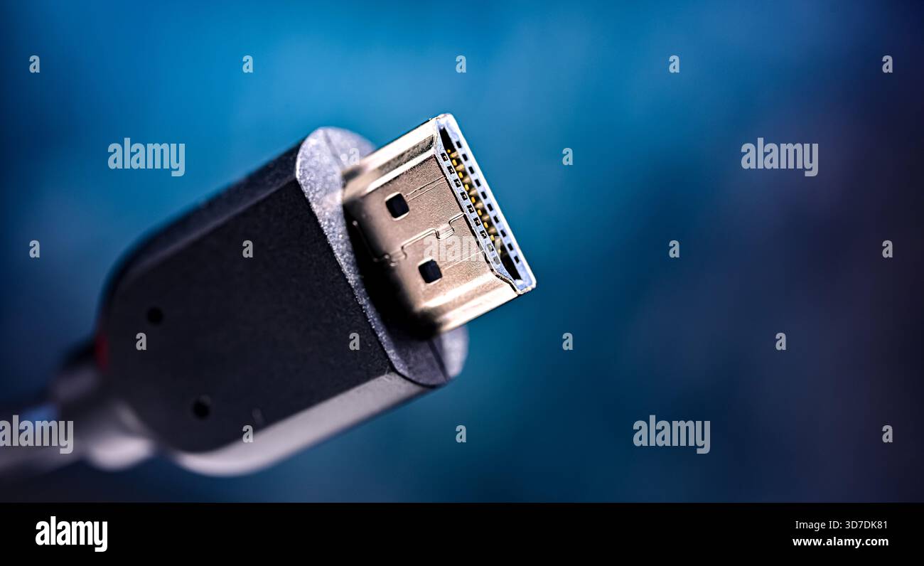 Male HDMI type A connector for transmitting video data Stock Photo