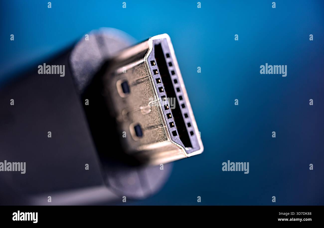 Male HDMI type A connector for transmitting video data Stock Photo