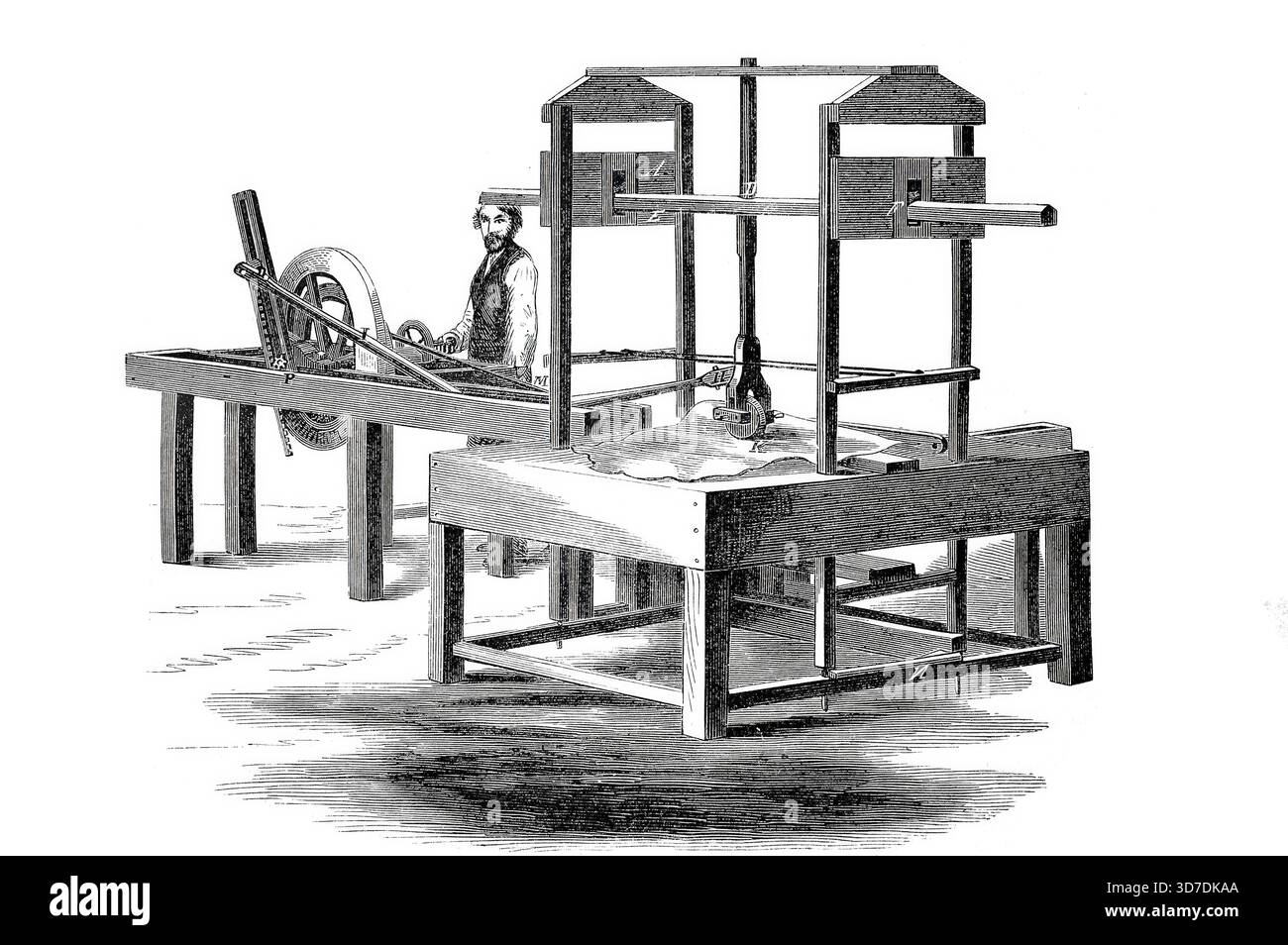 Amerikanische Lederpoliermaschine, Historisch, digital verbesserte Reproduktion von einer Vorlage um 1860 Stock Photo