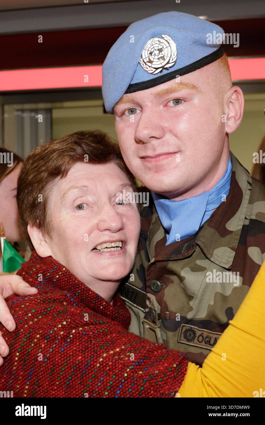 Chrissie Renehan greets her grandson, Jack Renehan, at Dublin Airport ...