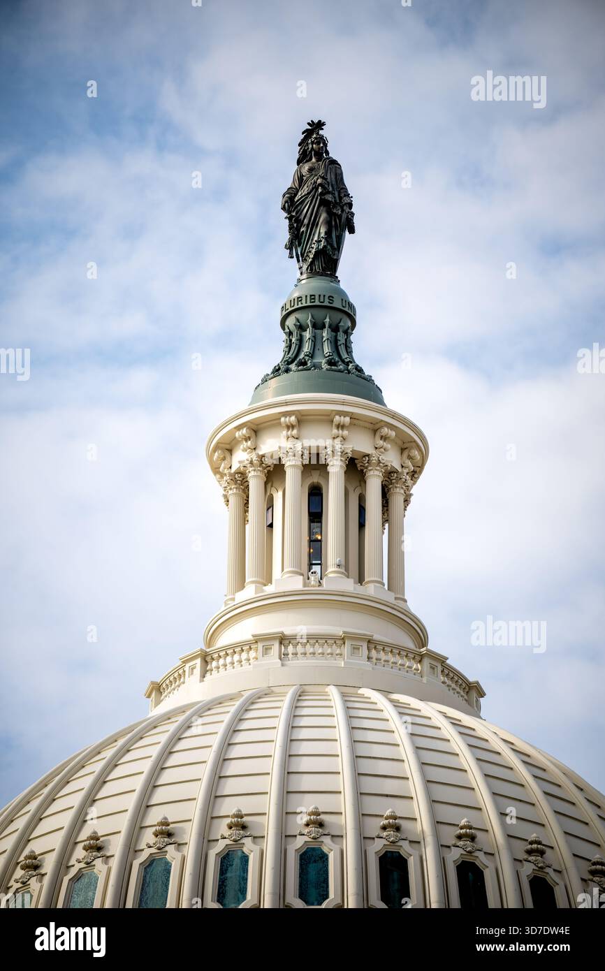 WASHINGTON DC — The bronze Statue of Freedom, designed by Thomas ...