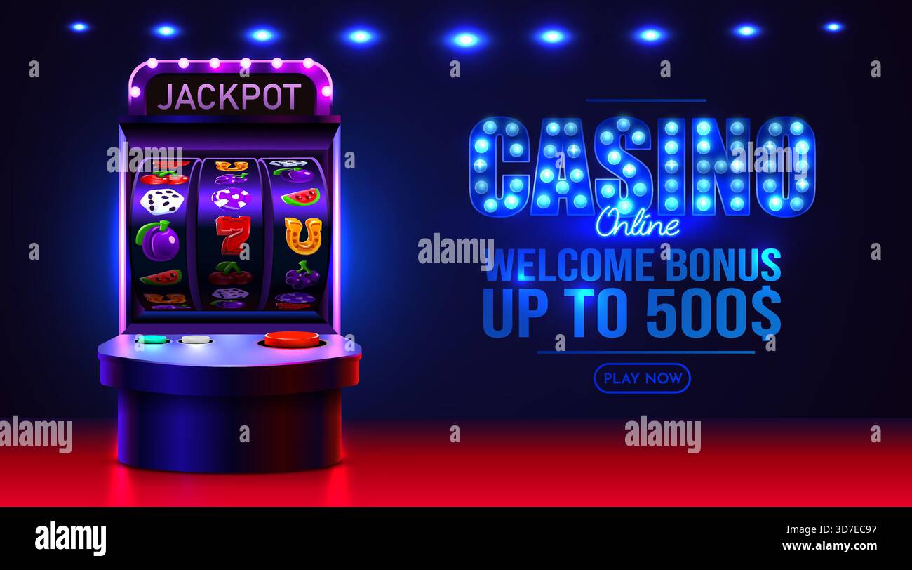 Casino lights slot machine Stock Vector Images - Alamy