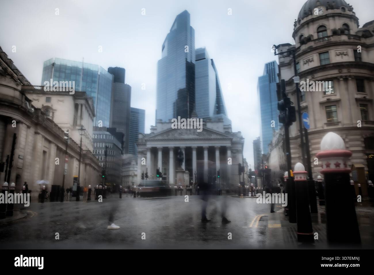 Motion Blur City of London Skyline Background Stock Photo