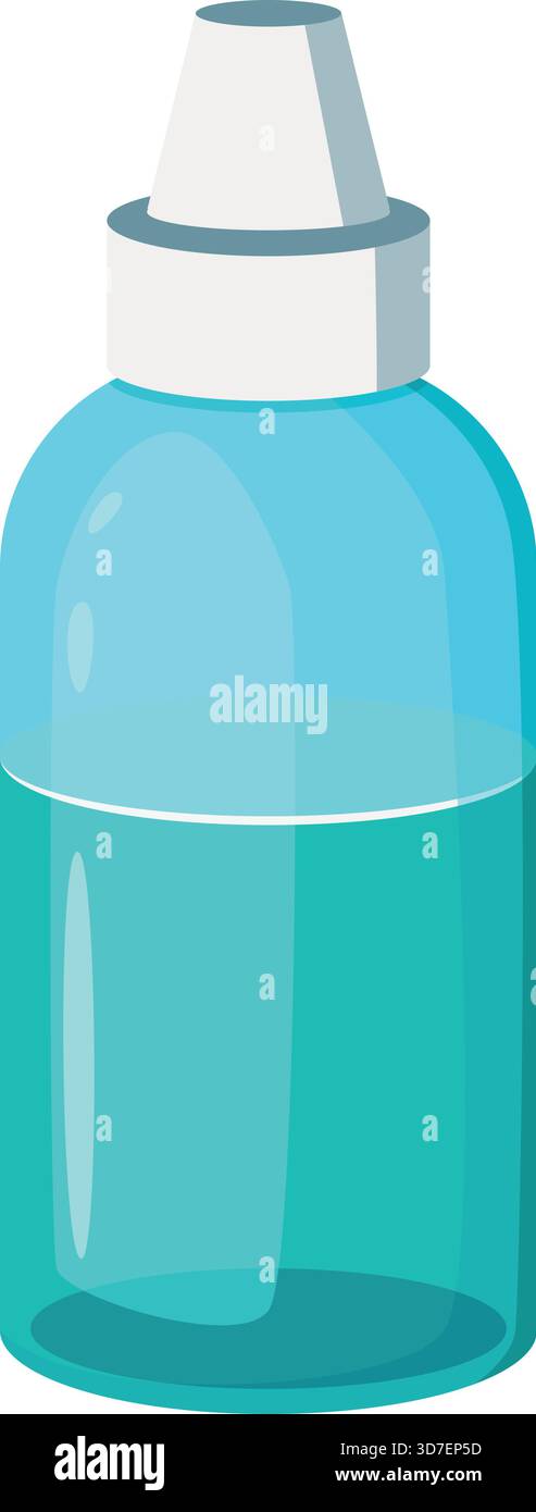 A blue bottle with a white cap Stock Vector