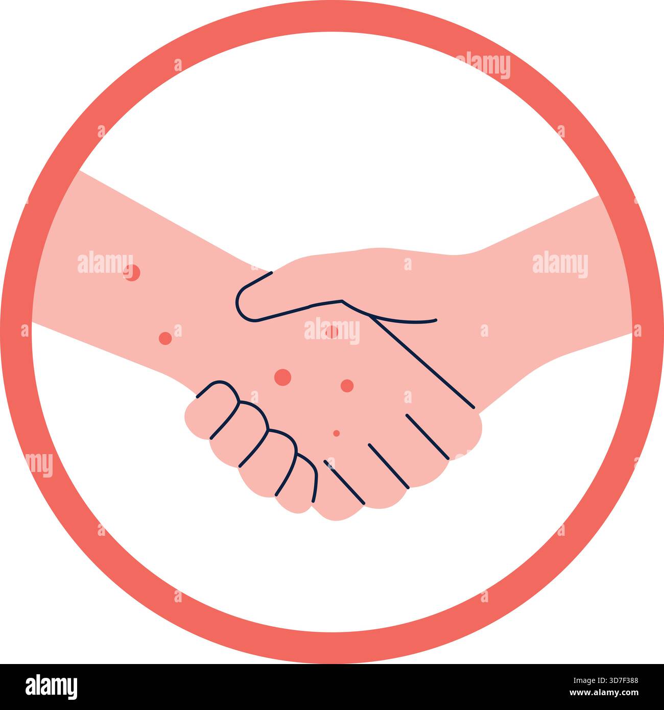 A hand shaking another hand in a circle Stock Vector
