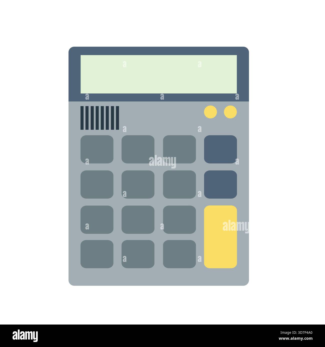 Simple calculator with rounded edges and a flat design. Flat style illustration Stock Vector