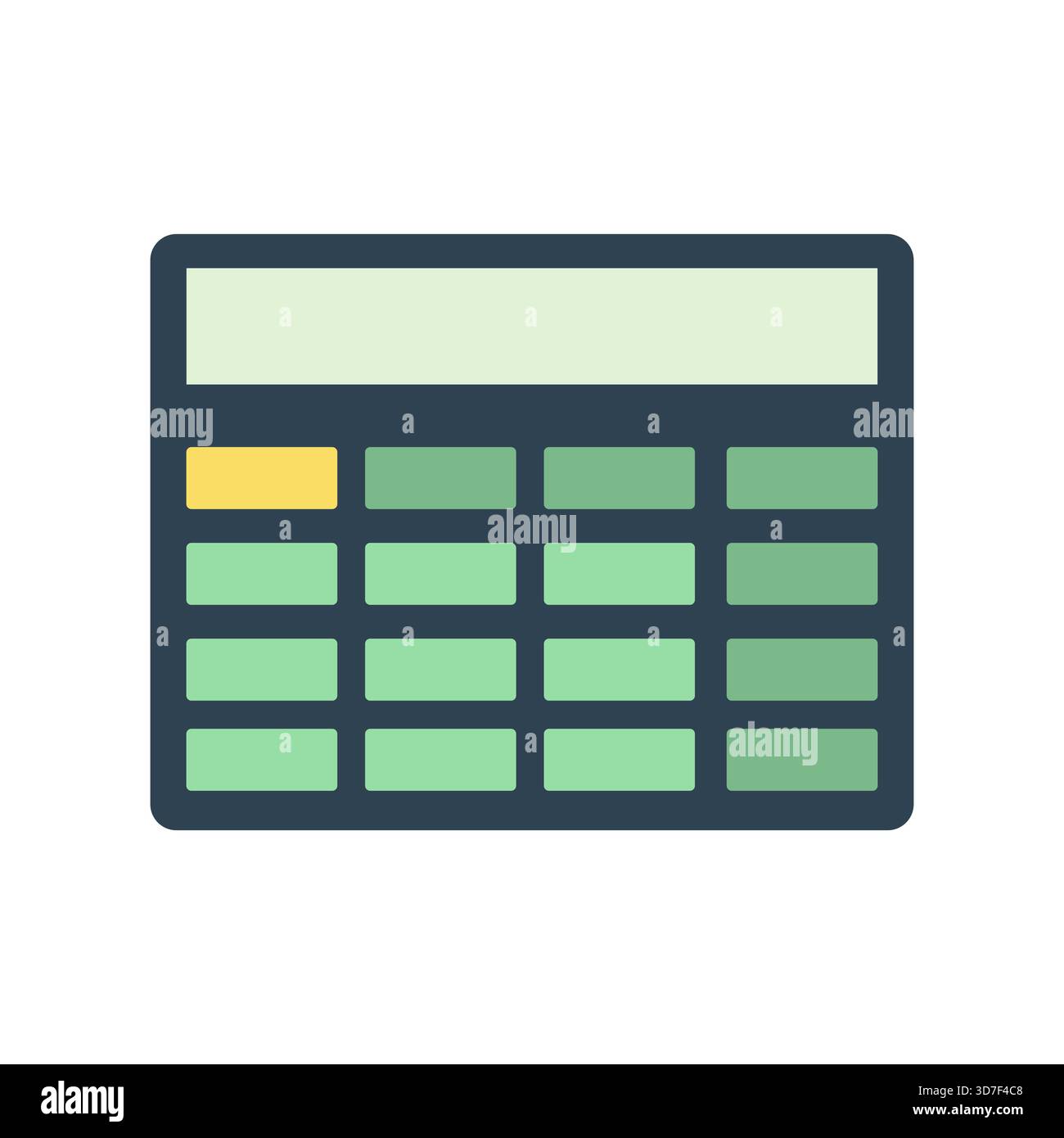 Calculator Rounded Symbol Simple wide calculator with rounded edges and a flat design. Flat style ...