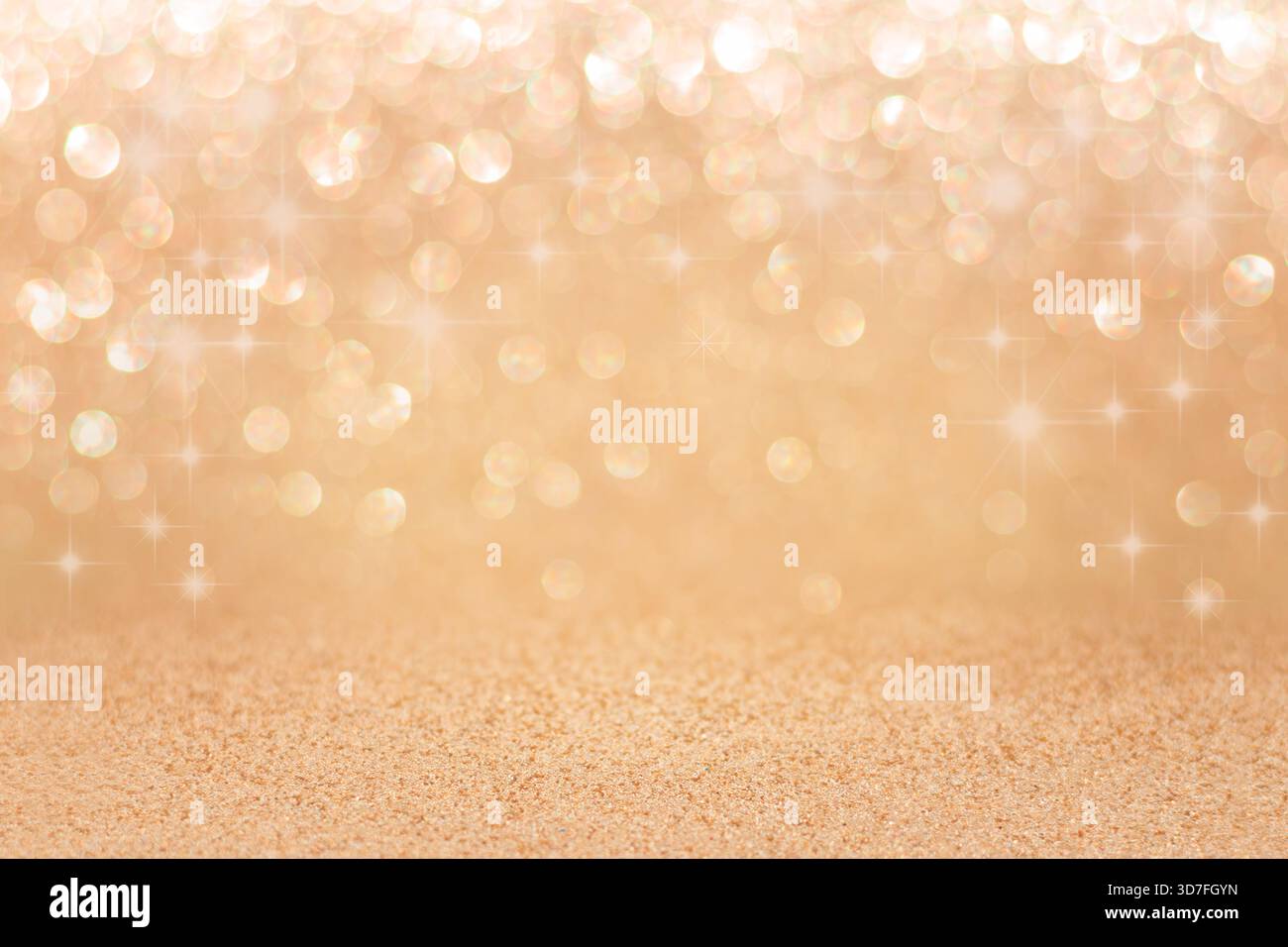 Golden glitter bokeh background with sparkling lights and warm glow ...