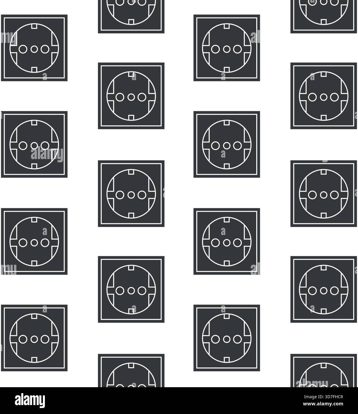 Vector seamless pattern of flat socket Stock Vector