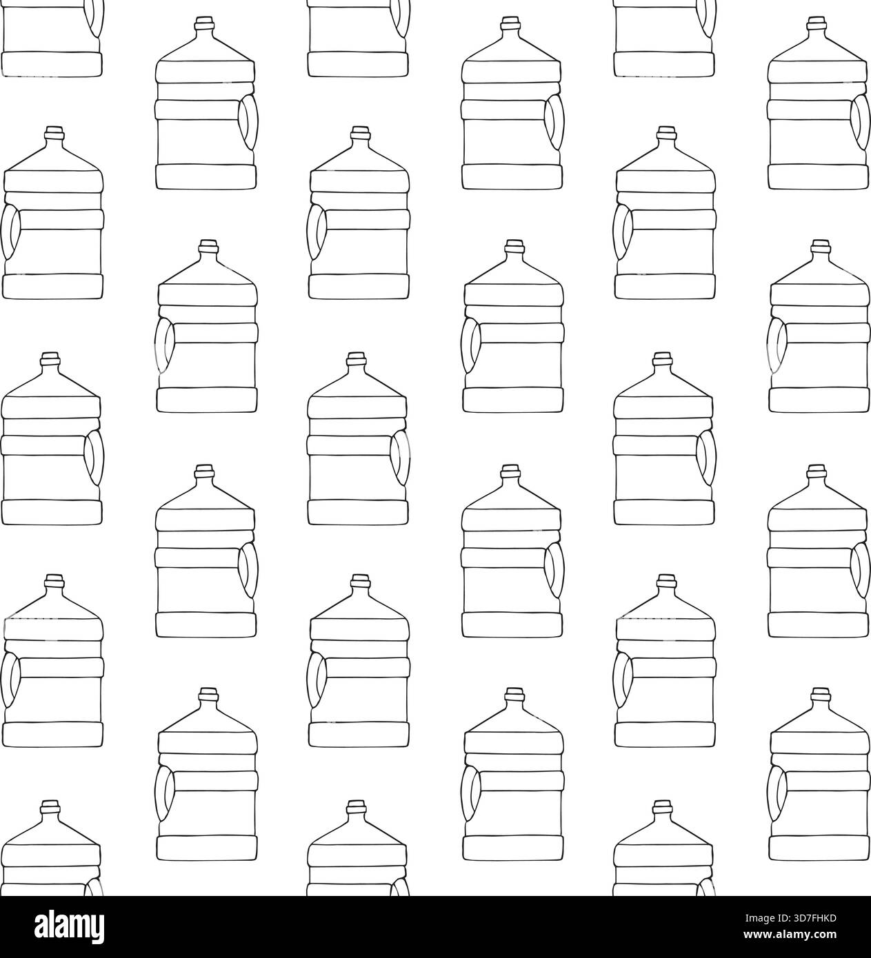 Vector seamless pattern of hand drawn water cooler Stock Vector