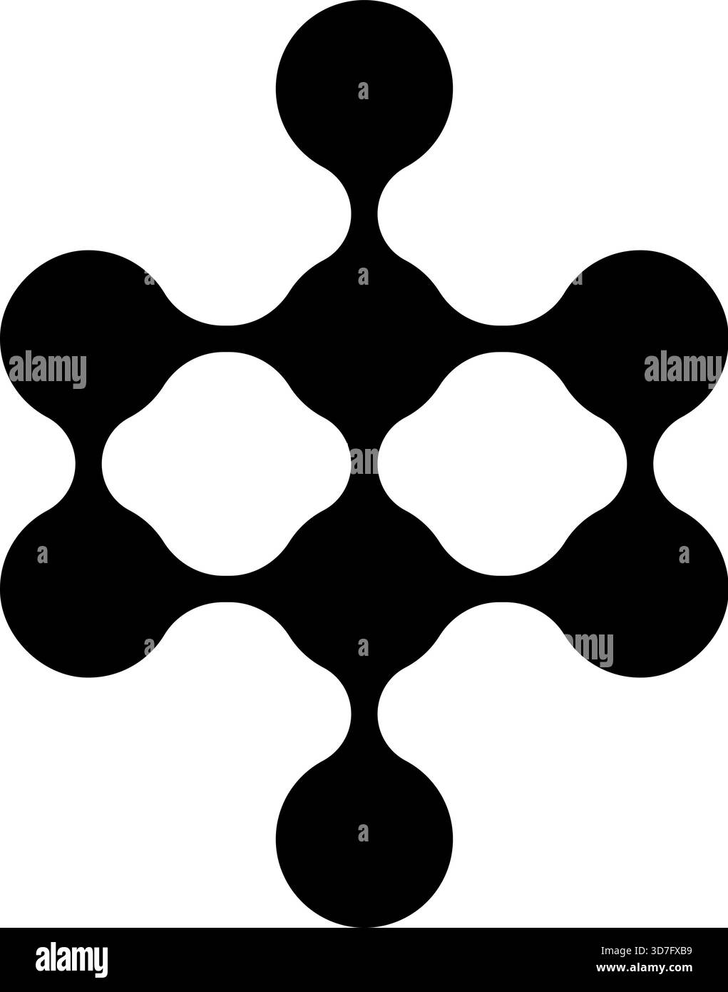 Circular elements interconnected to create a structured network pattern. Stock Vector