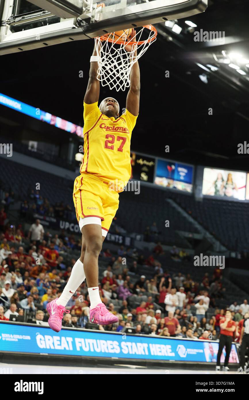 Iowa Dunks Iowa State guard Killyan Toure (27) dunks the ball during the first ...