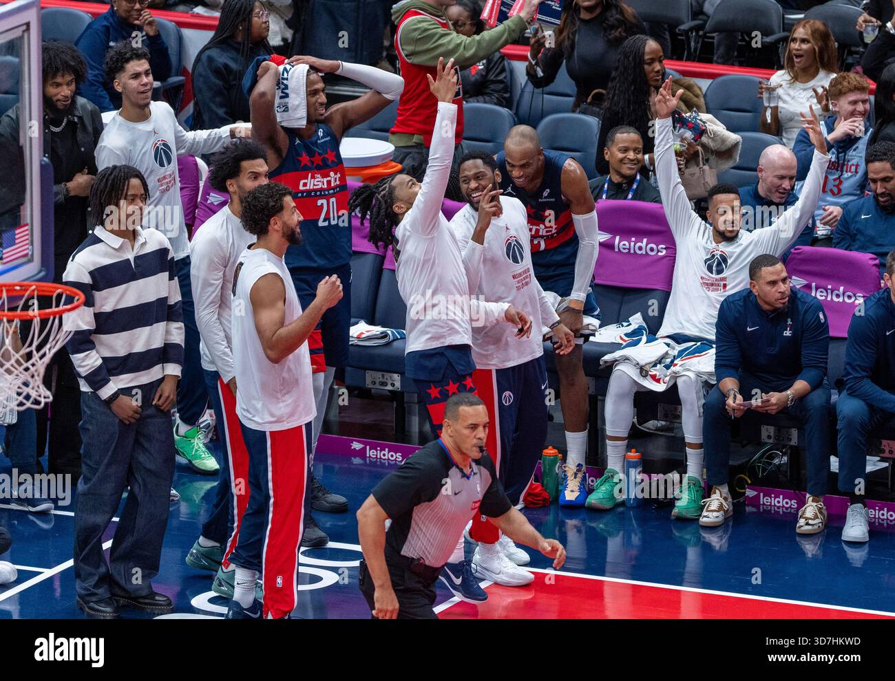 Nba Bench View WASHINGTON, DC - NOVEMBER 25: Wizards bench react to a play during a ...
