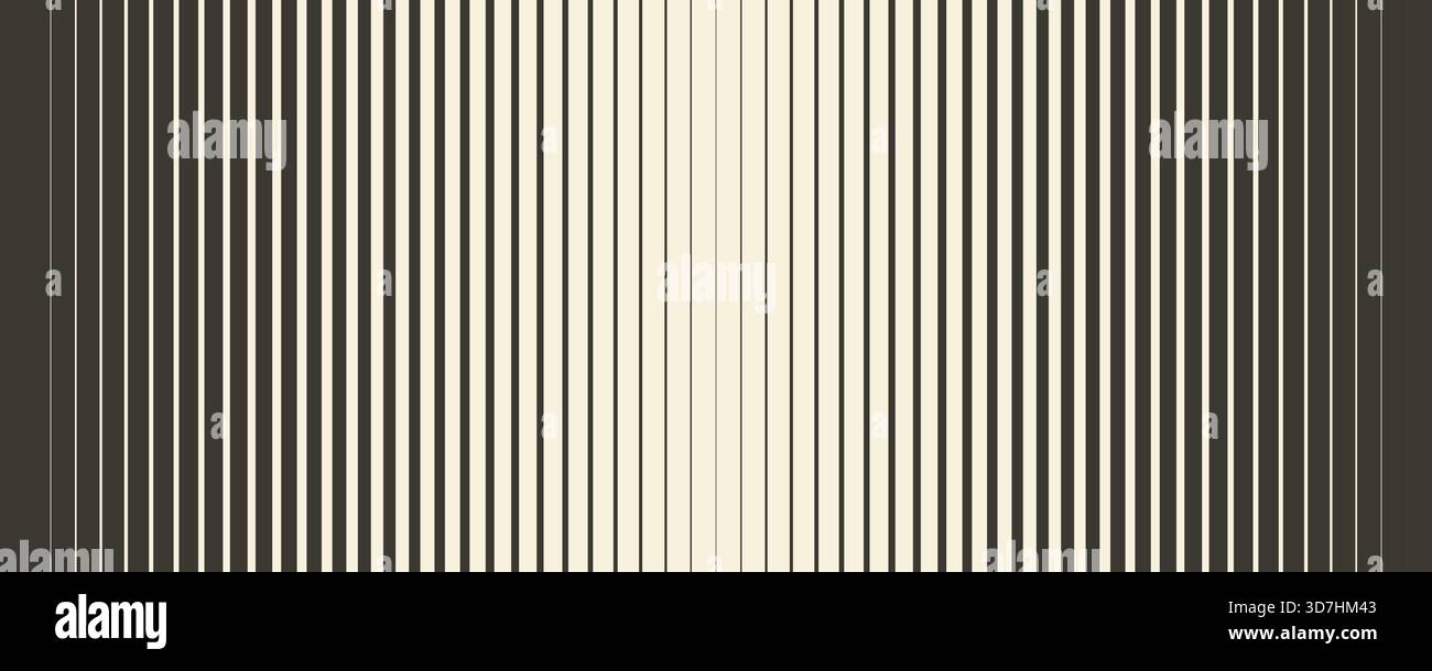 Retro linear halftone gradation texture. Repeating parallel striped background. Fading thick to thin line gradient pattern. Old fashioned vertical strip wallpaper with Doppler effect concept. Vector Stock Vector