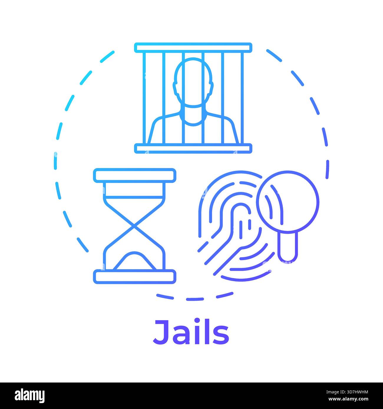 Jails blue gradient concept icon Stock Vector