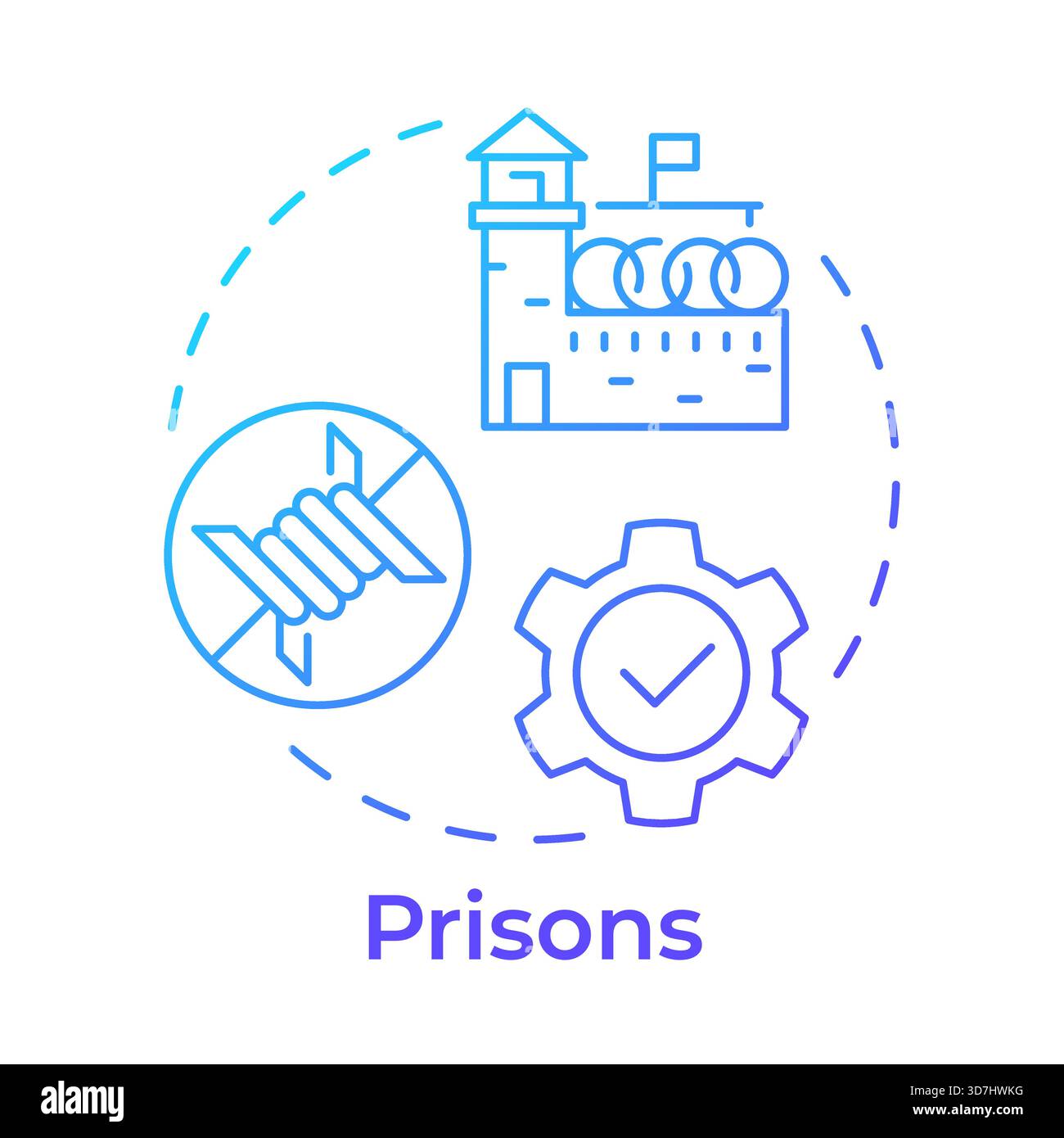 Prisons blue gradient concept icon Stock Vector