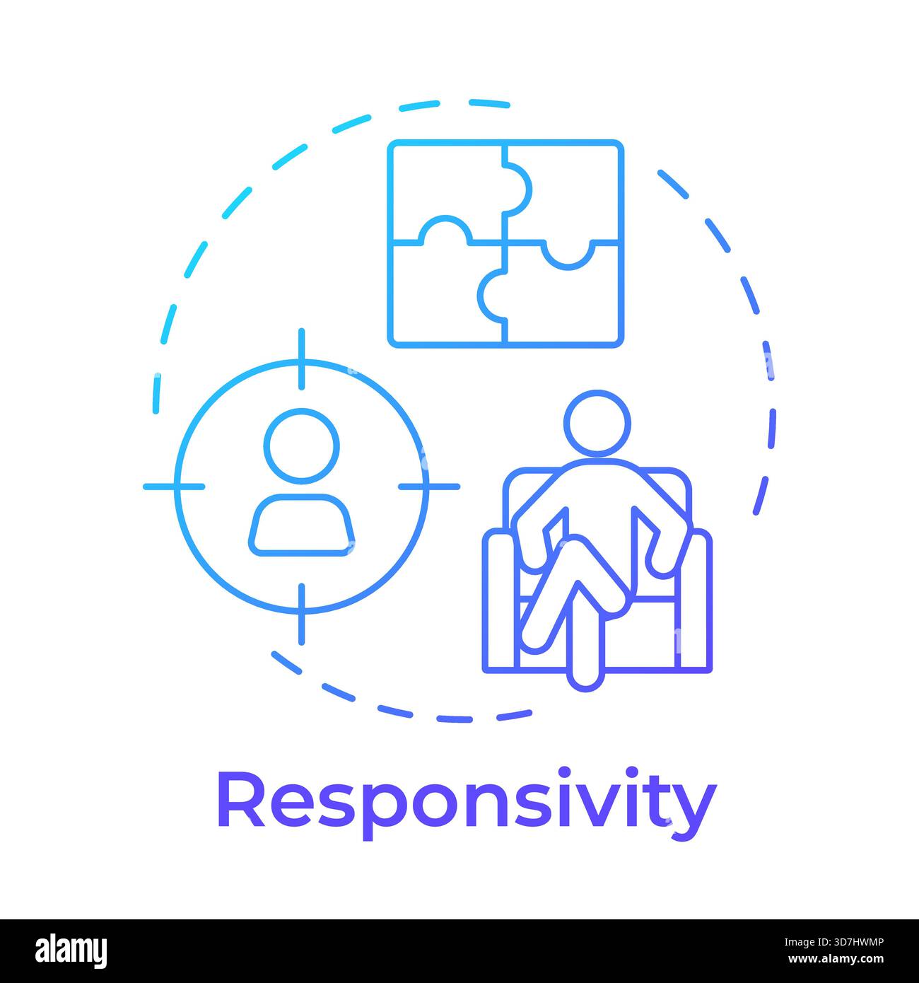 Responsivity blue gradient concept icon Stock Vector