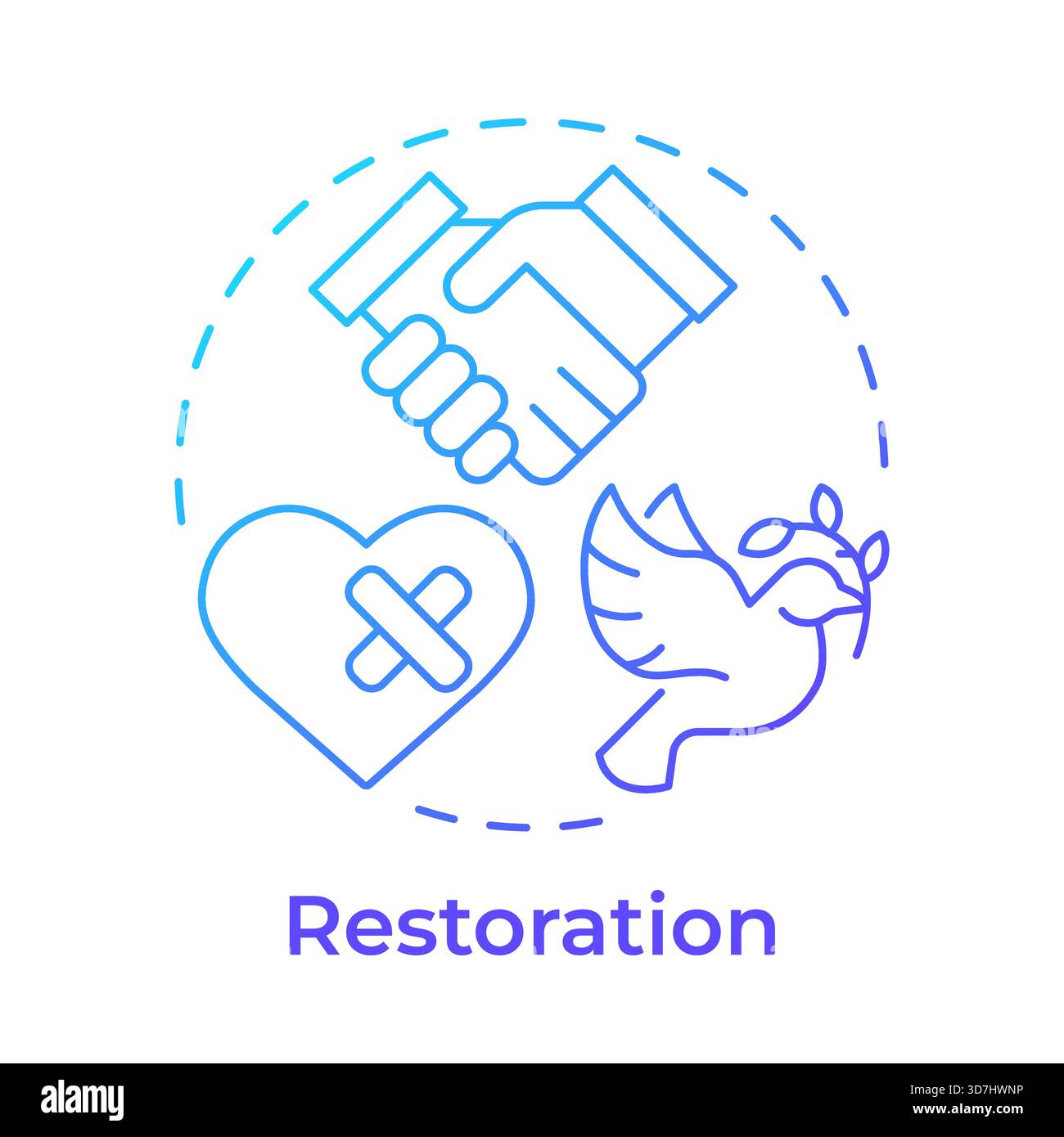 Restoration blue gradient concept icon Stock Vector