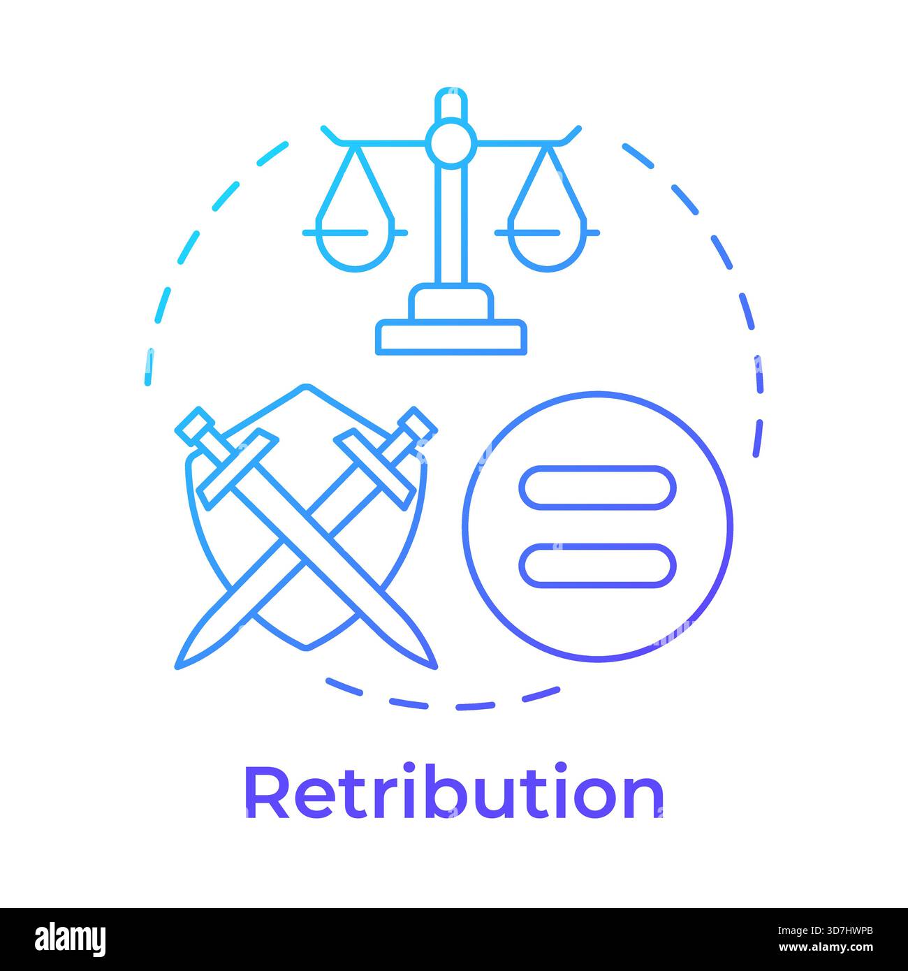 Retribution blue gradient concept icon Stock Vector
