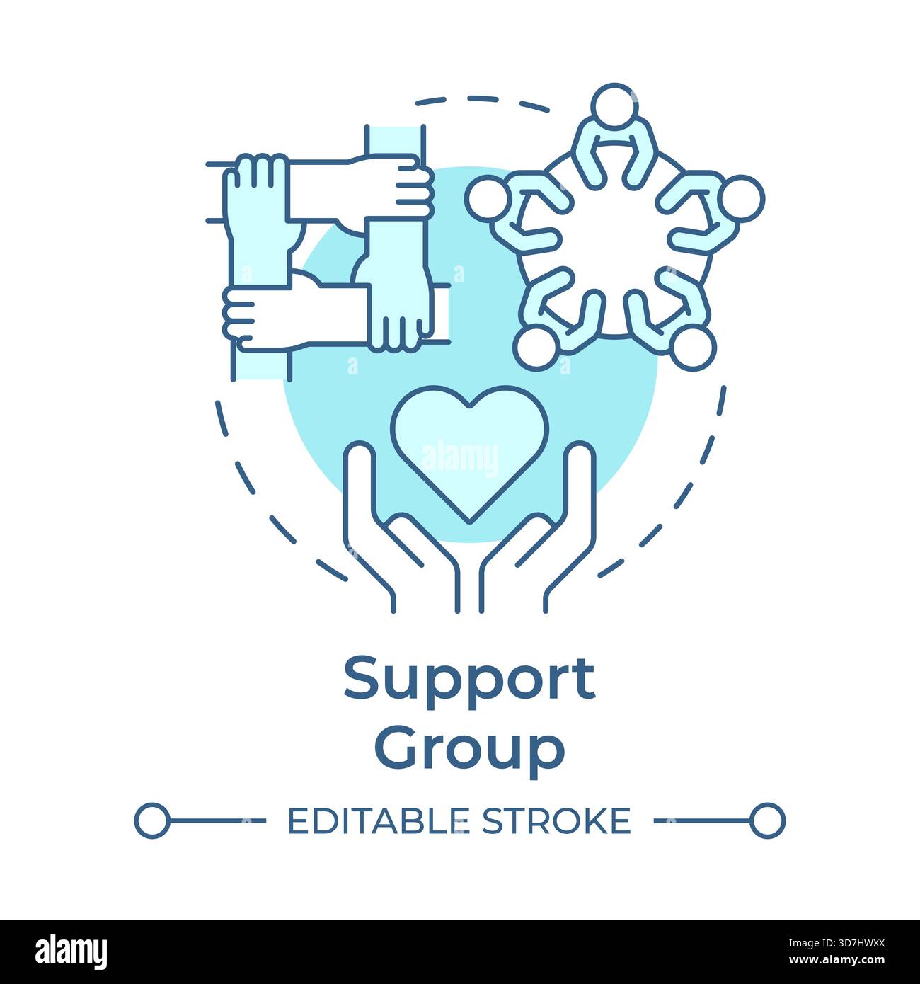 Support group soft blue concept icon Stock Vector