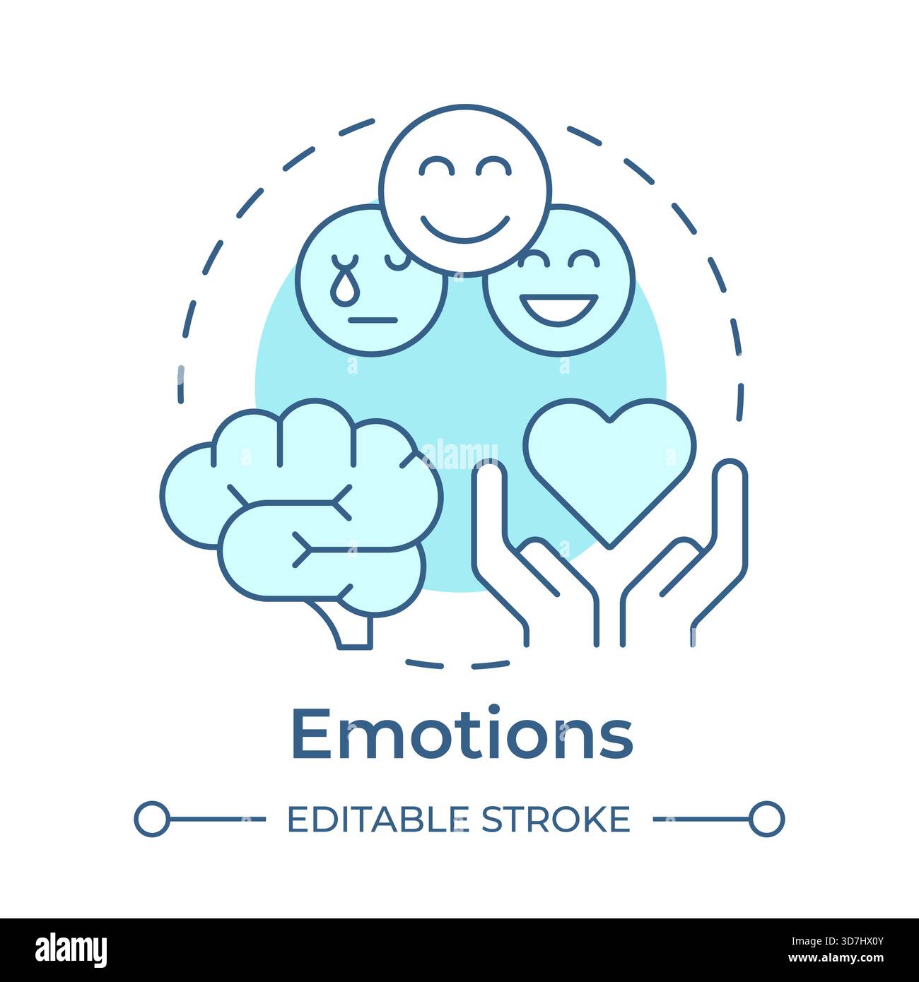 Emotions soft blue concept icon Stock Vector